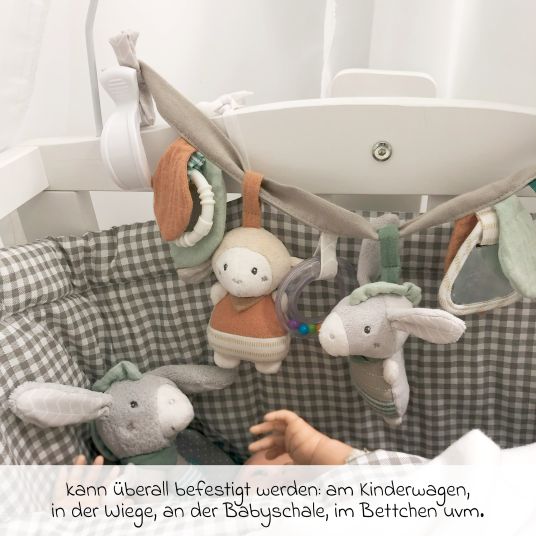 Fehn Kinderwagenkette mit Rassel & Quietsche - Esel & Schaf