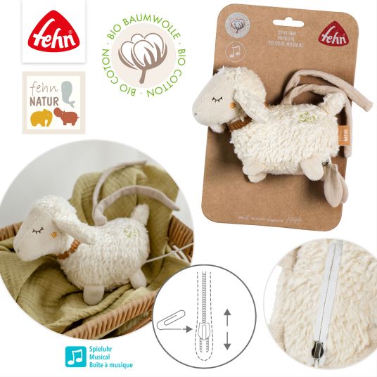 Fehn Mini music box 14 cm - sheep