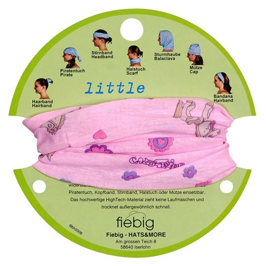 Fiebig Multifunctional scarf little horse - Pink