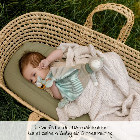 Fillikid 10-tlg. Beistellbett-Komplett-Set Nino inkl. Matratze, Bettwäsche, Spannbetttücher, Nestchen, Steppbett & Schmusetuch - Natur