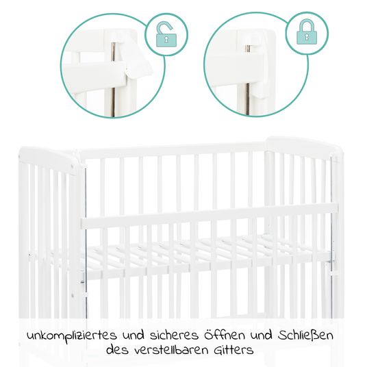 Fillikid 2 in 1 extra bed, bassinet Nino (also suitable for box spring beds) - White