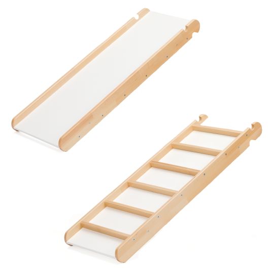 Fillikid 2in1 slide board and ladder made of beech wood for climbing triangle - natural