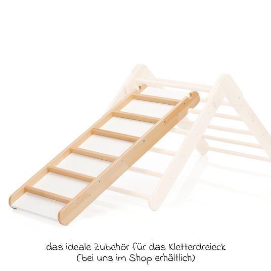 Fillikid 2in1 slide board and ladder made of beech wood for climbing triangle - natural