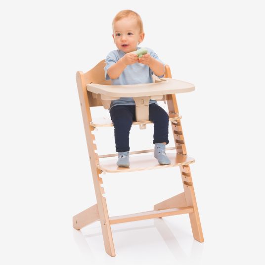 Fillikid 3in1 highchair set Pia Swing from birth up to 85 kg with newborn attachment, 5-point harness, removable dining board with cup holder - natural