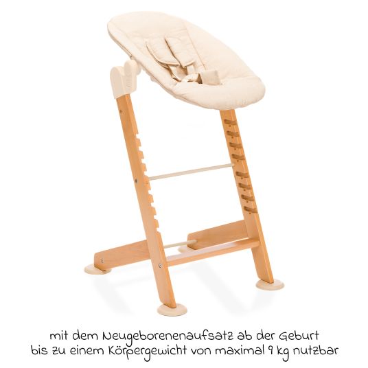 Fillikid 3in1 highchair set Pia Swing from birth up to 85 kg with newborn attachment, 5-point harness, removable dining board with cup holder - natural