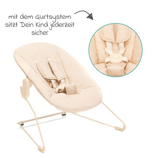 Fillikid 3in1 highchair set Pia Swing from birth up to 85 kg with newborn attachment, 5-point harness, removable dining board with cup holder - natural