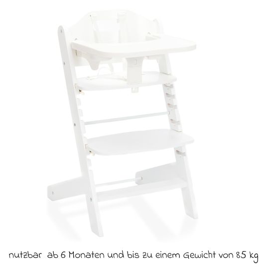 Fillikid 3in1 highchair set Pia Swing from birth up to 85 kg with newborn attachment, 5-point harness, removable dining board with cup holder - white