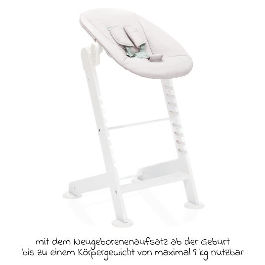 Fillikid 3in1 highchair set Pia Swing from birth up to 85 kg with newborn attachment, 5-point harness, removable dining board with cup holder - white