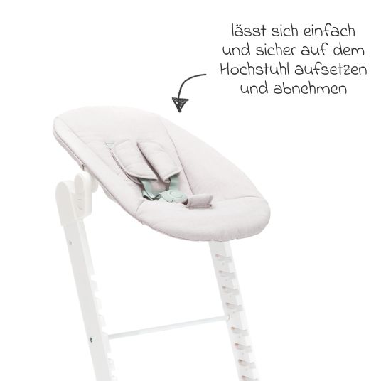 Fillikid 3in1 highchair set Pia Swing from birth up to 85 kg with newborn attachment, 5-point harness, removable dining board with cup holder - white