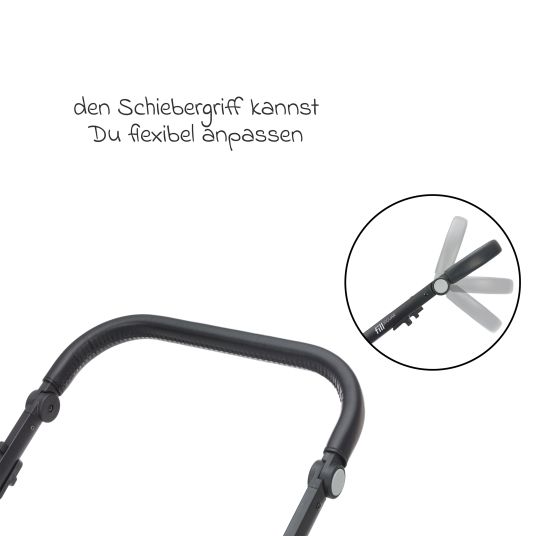 Fillikid 4-1 Kombi-Kinderwagen-Set Fill Jaguar mit Sportsitz, Babywanne mit Matratze, Babyschale, Wickeltasche mit Wickelauflage, Adapter, Regenschutz & Insektenschutz - Grün Melange