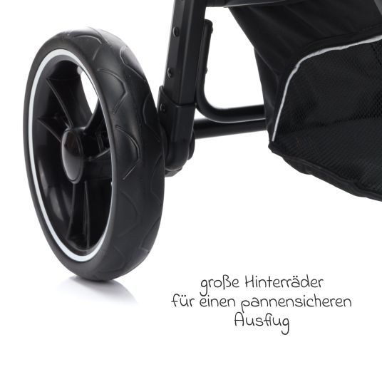 Fillikid 4-1 Kombi-Kinderwagen-Set Fill Jaguar mit Sportsitz, Babywanne mit Matratze, Babyschale, Wickeltasche mit Wickelauflage, Adapter, Regenschutz & Insektenschutz - Grün Melange