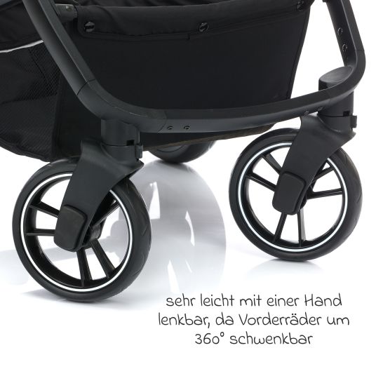 Fillikid 4-1 Kombi-Kinderwagen-Set Fill Jaguar mit Sportsitz, Babywanne mit Matratze, Babyschale, Wickeltasche mit Wickelauflage, Adapter, Regenschutz & Insektenschutz - Grün Melange