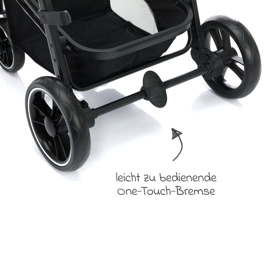 Fillikid 4-1 Kombi-Kinderwagen-Set Fill Jaguar mit Sportsitz, Babywanne mit Matratze, Babyschale, Wickeltasche mit Wickelauflage, Adapter, Regenschutz & Insektenschutz - Grün Melange