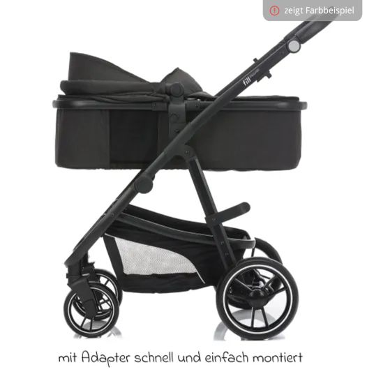 Fillikid 4-1 Kombi-Kinderwagen-Set Fill Jaguar mit Sportsitz, Babywanne mit Matratze, Babyschale, Wickeltasche mit Wickelauflage, Adapter, Regenschutz & Insektenschutz - Grün Melange