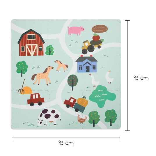 Fillikid 9-piece puzzle mat farm incl. carrying bag 93 x 93 cm