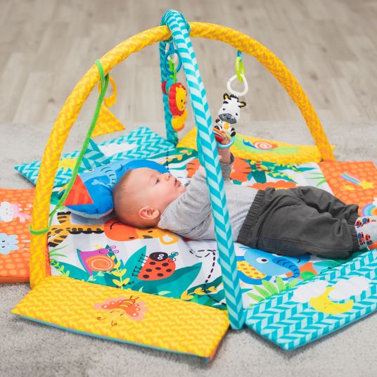 Fillikid Active bow play mat with 30 balls, 4 gripping figures & pad 120 x 100 cm - Colorful