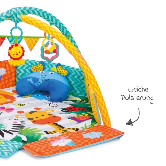 Fillikid Active bow play mat with 30 balls, 4 gripping figures & pad 120 x 100 cm - Colorful