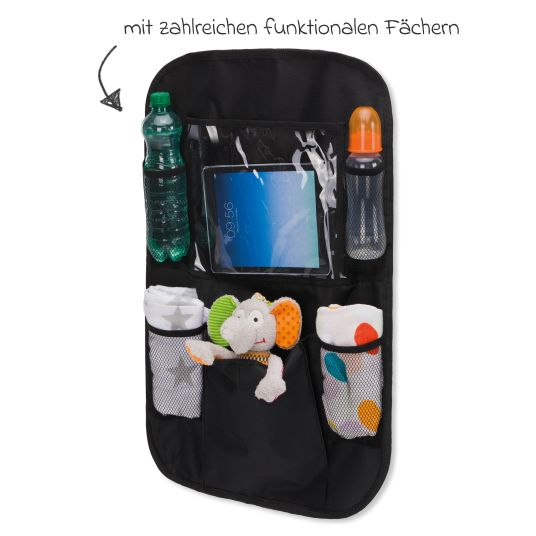 Fillikid Auto-Sitztasche Rückenlehnenschutz und Organizer - Schwarz