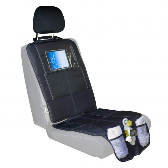 Fillikid Autositz-Schutzunterlage für Reboarder mit IPad-Tasche - Schwarz