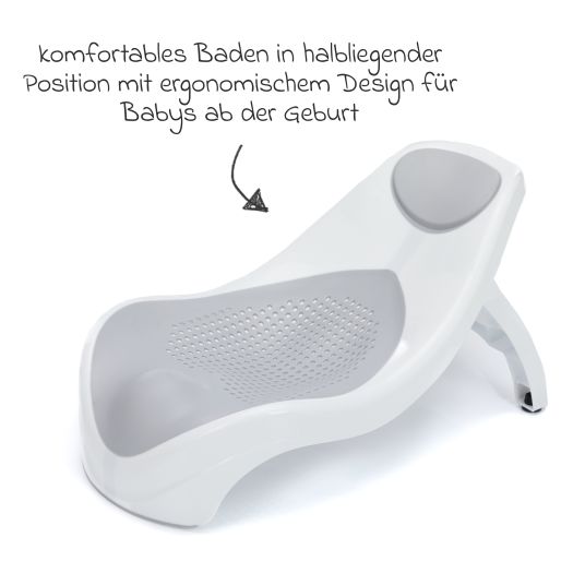 Fillikid Baby-Badewannensitz Delfin mit ergonomischer Form - Grau