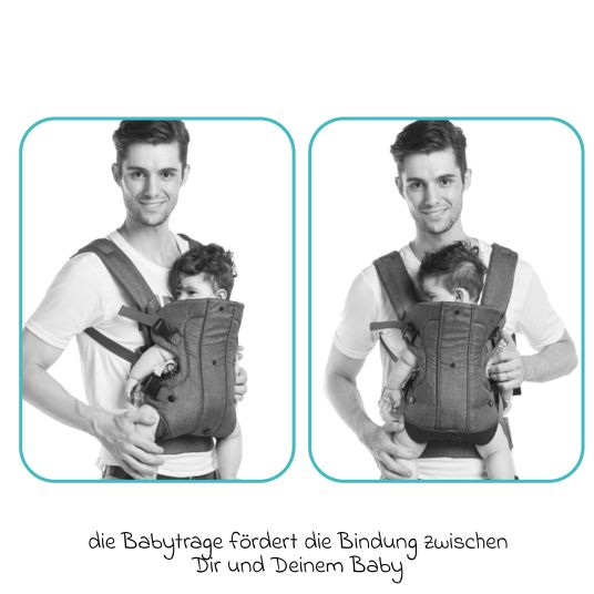 Fillikid Babytrage Walk 4in1 für Bauch- und Rückentrageposition - Beige