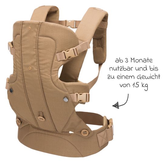 Fillikid Babytrage Walk 4in1 für Bauch- und Rückentrageposition - Beige