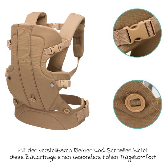 Fillikid Babytrage Walk 4in1 für Bauch- und Rückentrageposition - Beige