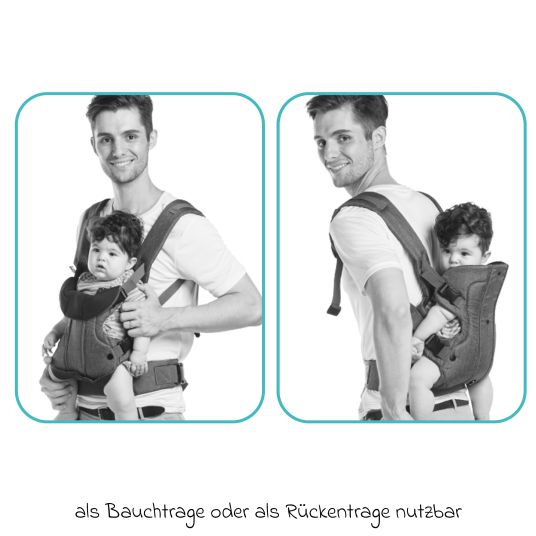 Fillikid Babytrage Walk 4in1 für Bauch- und Rückentrageposition - Beige