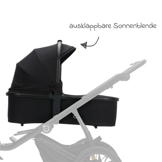 Fillikid Babywanne für Jogger Run - Schwarz Melange