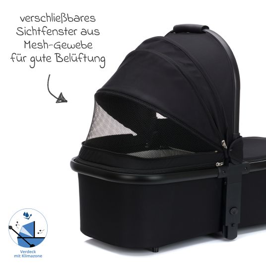 Fillikid Babywanne für Jogger Run - Schwarz Melange