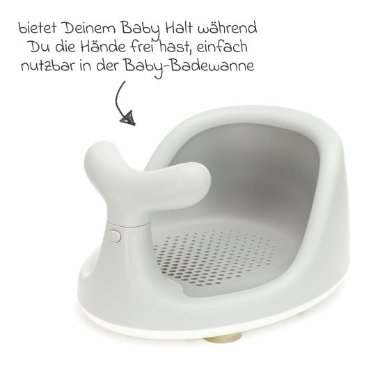 Fillikid Sedile da bagno a balena dal design ergonomico con ventose antiscivolo - grigio