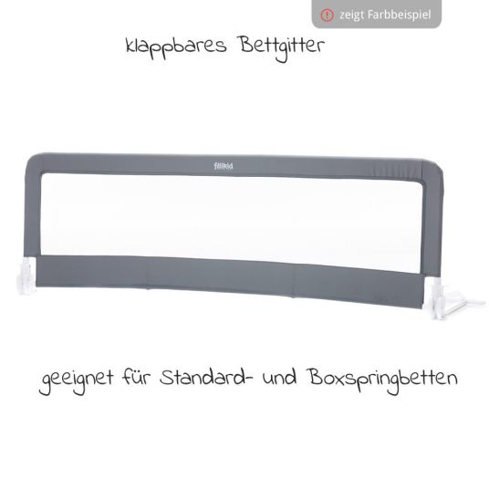 Fillikid Bettgitter Emma klappbar für Standart & Boxspringbetten 150 x 50 cm - Grau