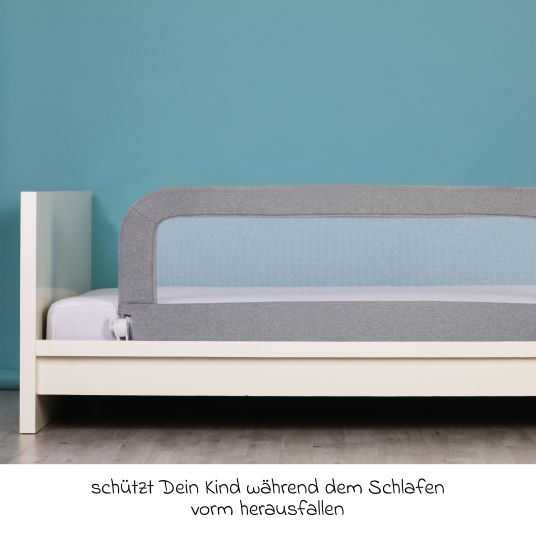 Fillikid Lara bed rail with folding mechanism for standard and box-spring beds incl. tensioning strap - gray