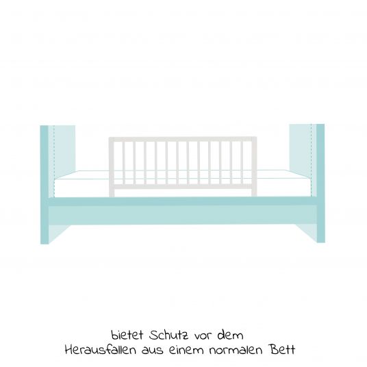 Fillikid Ringhiera per letto in legno massiccio di faggio Lea 100 x 45 cm - Bianco