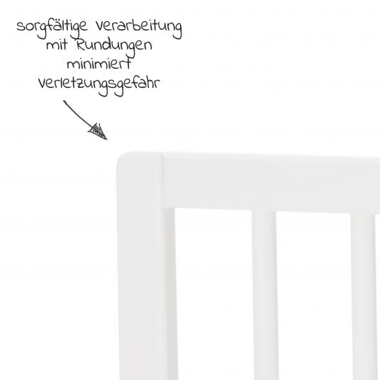 Fillikid Ringhiera per letto in legno massiccio di faggio Lea 100 x 45 cm - Bianco