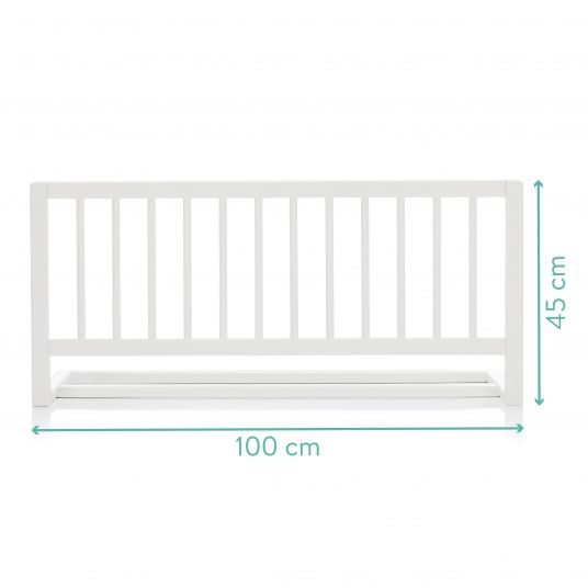 Fillikid Bed rail Lea solid beech wood 100 x 45 cm - White