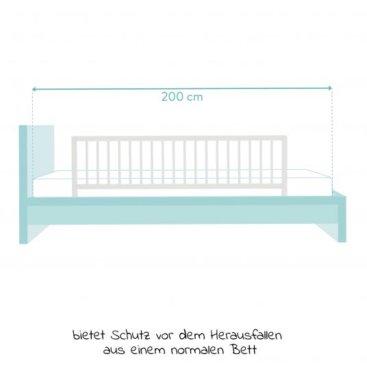 Fillikid Bettgitter Lilly aus massivem Buchenholz 140 x 45 cm - Weiß