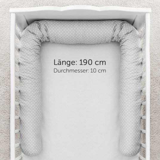 Fillikid Bettschlange und Nestchen 190 cm - Punkte Grau