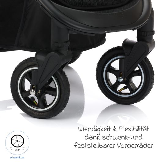 Fillikid Buggy & Sportwagen Adventure Air bis 22 kg belastbar mit Lufträder, Knickschieber, Liegeposition & Getränkehalter - Blau