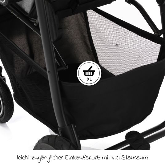 Fillikid Buggy & Sportwagen Adventure Air bis 22 kg belastbar mit Lufträder, Knickschieber, Liegeposition & Getränkehalter - Blau