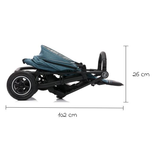 Fillikid Buggy & Sportwagen Adventure Air bis 22 kg belastbar mit Lufträder, Knickschieber, Liegeposition & Getränkehalter - Blau