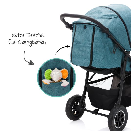 Fillikid Buggy & Sportwagen Adventure Air bis 22 kg belastbar mit Lufträder, Knickschieber, Liegeposition & Getränkehalter - Blau