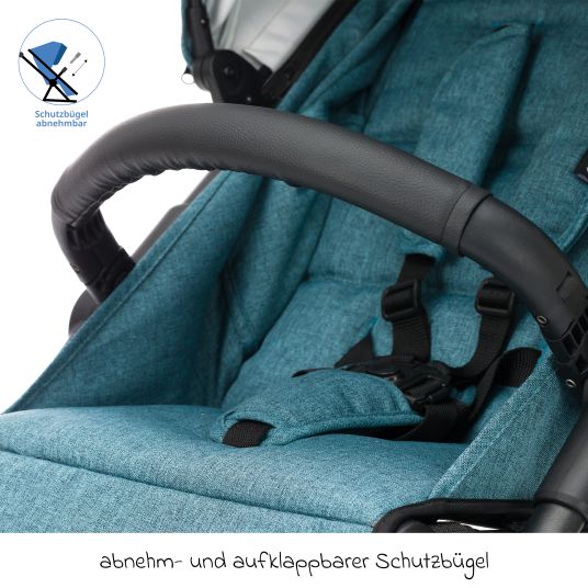 Fillikid Buggy & Sportwagen Adventure Air bis 22 kg belastbar mit Lufträder, Knickschieber, Liegeposition & Getränkehalter - Blau