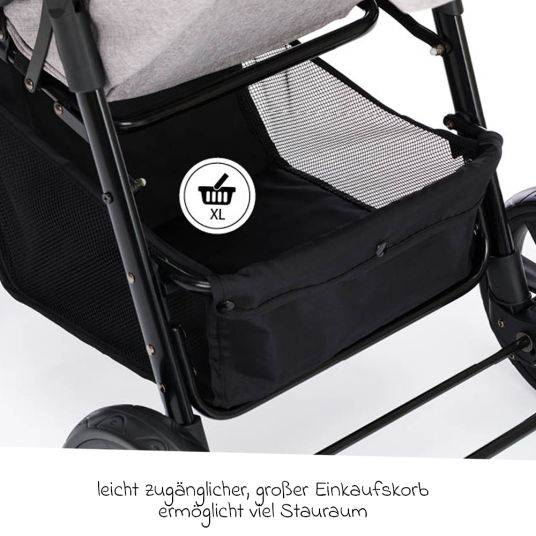 Fillikid Buggy & pushchair Fill Allrounder up to 22 kg loadable with adjustable push bar - Grey Melange