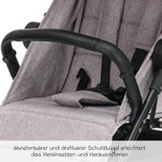 Fillikid Buggy & Sportwagen Fill Allrounder bis 22 kg belasbar mit verstellbarem Schieber - Grau Melange