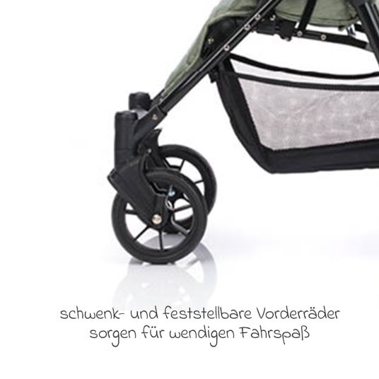 Fillikid Buggy & Sportwagen Fill Allrounder bis 22 kg belasbar mit verstellbarem Schieber - Grün Melange