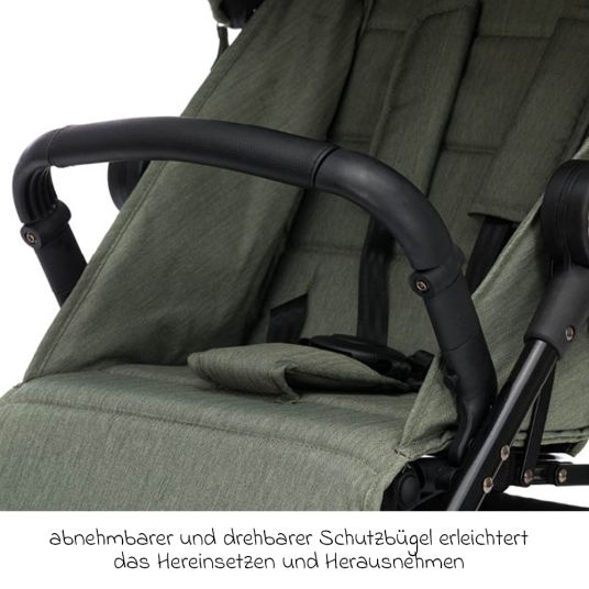 Fillikid Buggy & pushchair Fill Allrounder up to 22 kg loadable with adjustable push bar - Green Melange