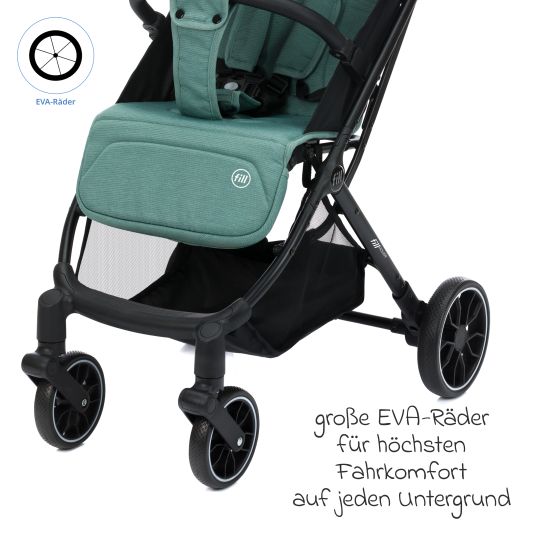 Fillikid Buggy & Sportwagen Fill Rover bis 22 kg belastbar mit Liegeposition, Trollyfunktion nur 6,8 kg - Grün