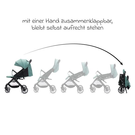 Fillikid Buggy & Sportwagen Fill Rover bis 22 kg belastbar mit Liegeposition, Trollyfunktion nur 6,8 kg - Grün