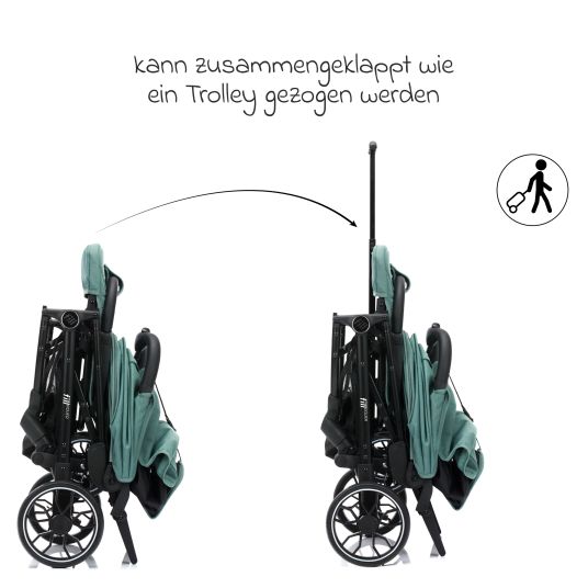 Fillikid Buggy & Sportwagen Fill Rover bis 22 kg belastbar mit Liegeposition, Trollyfunktion nur 6,8 kg - Grün